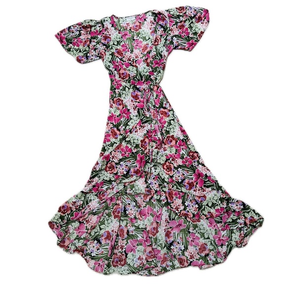 ๐๐ธ DRESS FORUM Floral Wrap Maxi Dress | Fairycore Romance | Womenโs M - Picture 1 of 7